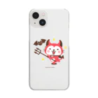 ミニマムユニヴァース@SUZURIのデビねこくんとコウモリさんスマホケース Clear Smartphone Case