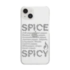 LONESOME TYPE ススのSPICE SPICY（Diagonal） Clear Smartphone Case