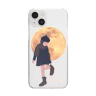 キッズモード某の月と黒ワンピの女の子 Clear Smartphone Case