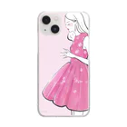 Jojo Yan | A Fashion Illustratorのピンクスカート Clear Smartphone Case