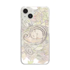 森の中の色鉛筆で描いた落ち葉にくるまれて眠るりす Clear Smartphone Case