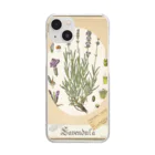 海賊猫 cocoのLavendula🎀Lavender『ラベンダーの標本帖』🎀 Donation Items for cats Clear Smartphone Case