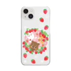 ゆるかわグラデーション＠NonnoDesignLaboのイチゴがいっぱい Clear Smartphone Case