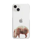 文様動物園 Pattern Zoo Museum shopの算木崩し × コビトカバ Clear Smartphone Case