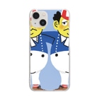 Nobby's SUZURI shopの双子のおじさん（ブルーバック） Clear Smartphone Case
