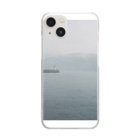 Esseの雨の日の海と白い灯台 Clear Smartphone Case