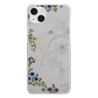 PALA's SHOP　cool、シュール、古風、和風、の花の刺しゅう模様 Clear Smartphone Case
