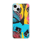 TakashiSのsurprised face pug Clear Smartphone Case