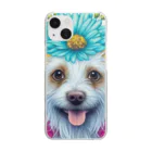 znbmsrrの花柄のポメラニアン犬と子犬。 女の子と男の子への美しい贈り物。 Clear Smartphone Case