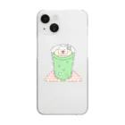 ぱ！のふわふわねこ クリームソーダ Clear Smartphone Case