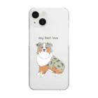 わんライフガーデンのOh my dog！ブルーマールなオーストラリアンシェパード(ブルーアイ) Clear Smartphone Case