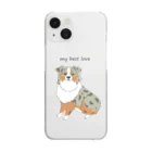 わんライフガーデンのOh my dog！ブルーマールなオーストラリアンシェパード(ブラウンアイ) Clear Smartphone Case