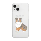 わんライフガーデンのOh my dog！レッドマールなオーストラリアンシェパード(ブルーアイ) Clear Smartphone Case