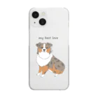 わんライフガーデンのOh my dog！レッドマールなオーストラリアンシェパード(ブラウンアイ) Clear Smartphone Case