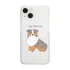 わんライフガーデンのOh my dog！レッドマールなオーストラリアンシェパード(オッドアイ) Clear Smartphone Case