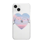 なこちゆるキャラショップのシマエナガちゃん カップル Clear Smartphone Case