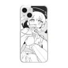 おにぎり畑の何色天使ちゃん（black＆white） Clear Smartphone Case