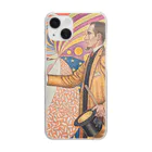 SONOTENI-ARTの025-001　ポール・シニャック　『フェリックス・フェネオンの肖像』　クリア　スマホケース　iPhone 14/14Pro/13/13Pro/12/12Pro/11専用デザイン　CC5-1 Clear Smartphone Case