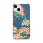 SONOTENI-ARTの003-003　葛飾北斎　『芍薬　カナアリ』　クリア　スマホケース　iPhone 14/14Pro/13/13Pro/12/12Pro/11専用デザイン　CC5-1 Clear Smartphone Case