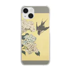 SONOTENI-ARTの003-009　葛飾北斎　『紫陽花に燕』　クリア　スマホケース　iPhone 14/14Pro/13/13Pro/12/12Pro/11専用デザイン　CC5-1 Clear Smartphone Case