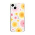 kimchinの華やかな色合いの花柄 Clear Smartphone Case