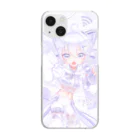 IENITY　/　MOON SIDEのさいばーにゃんこ 💜 パープル - iPhoneCase クリアスマホケース