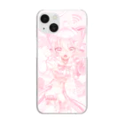 IENITY　/　MOON SIDEのさいばーにゃんこ ❤ ピンク - iPhoneCase クリアスマホケース