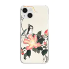 MUGEN ARTの小原古邨　椿に四十雀  Ohara Koson / Great tit on branch with pink flowers  Clear Smartphone Case