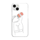 96-wedenesdayのぽっちゃりbooくん Clear Smartphone Case