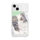 みるきち【ペットイラストアーティスト】のおやすみねこ① Clear Smartphone Case