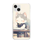 Cute ケース屋の#にゃんこ #勉強中 #癒し Clear Smartphone Case