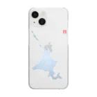 Yanagiya Kosanjiの北海道_TextMap_青色グラデーション Clear Smartphone Case