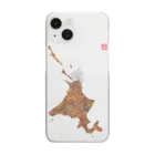 Yanagiya Kosanjiの北海道_TextMap_木目調 Clear Smartphone Case