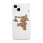 Yanagiya Kosanjiの青森県_TextMap_木目調 Clear Smartphone Case