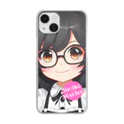 Jimiko Maiden (ジミコメイデン)の【Jimiko Maiden】スマイルメイド（缶バッジ）（iPhoneケース） クリアスマホケース