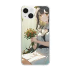 工房ruhuの花言葉ガール #01 ウツボグサ Clear Smartphone Case