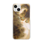 猫アートグッズの竹内栖鳳《班猫》 Clear Smartphone Case