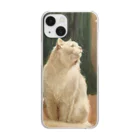 猫アートグッズのアーサー・ヘイヤー 《白猫と2匹のブリムストーン蝶》 Clear Smartphone Case