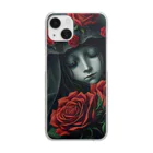 LunaNocturneの赤い薔薇の休息 Clear Smartphone Case