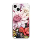 hanamaaruの花束ピンク Clear Smartphone Case