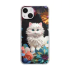 ANIMAL WORLDのペーパーアート Munchkin Cat Clear Smartphone Case