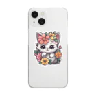 キュートアートショップの猫のイラスト Clear Smartphone Case