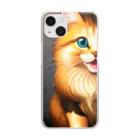 ラッキーマインあべむつきのかわいい猫のイラストグッズ Clear Smartphone Case