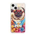 LEONのWe♥PUG　色彩（パグ大好き！） Clear Smartphone Case