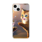 ふあもこキャットランドの夜行性のキティ星座 Clear Smartphone Case