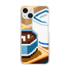 cunissaのドット絵コーヒーと電気ポット Clear Smartphone Case