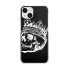 COOL&SIMPLEのBlack White Illustrated Skull King  Clear Smartphone Case
