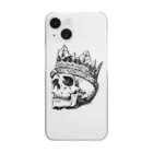 COOL&SIMPLEのBlack White Illustrated Skull King  Clear Smartphone Case