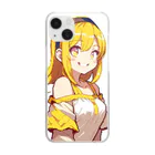 横顔POST＠ただ横顔をPOSTする人の可愛いドット女の子 Clear Smartphone Case