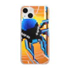 yorozuya4628のドット絵　クモ　スパイダー　ピクセル画像 Clear Smartphone Case